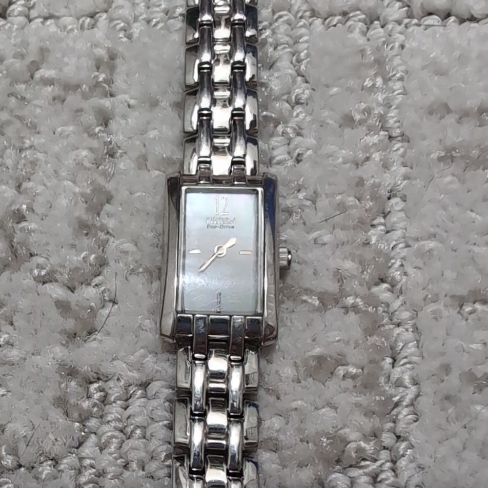 Citizen ECO-Drive Women's Silver Rectangular Watch